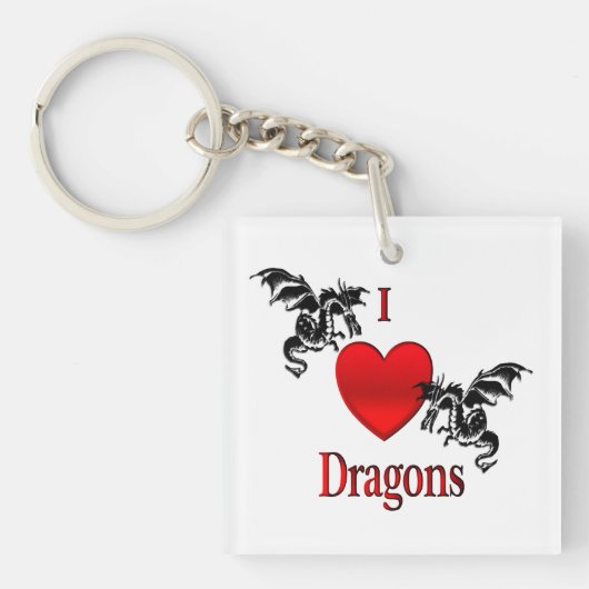 I Heart Dragons Sleutelhanger (Voorkant)