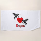 I Heart Dragons Strandlaken (Voorkant)