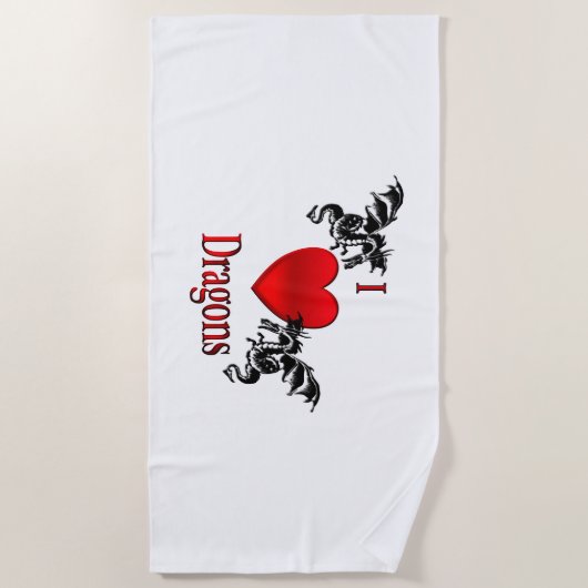 I Heart Dragons Strandlaken (Voorkant)