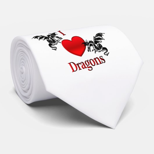 I Heart Dragons Stropdas (Opgerold)