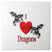 I Heart Dragons Tegeltje (Voorkant)