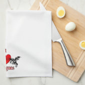 I Heart Dragons Theedoek (Quarter Fold)