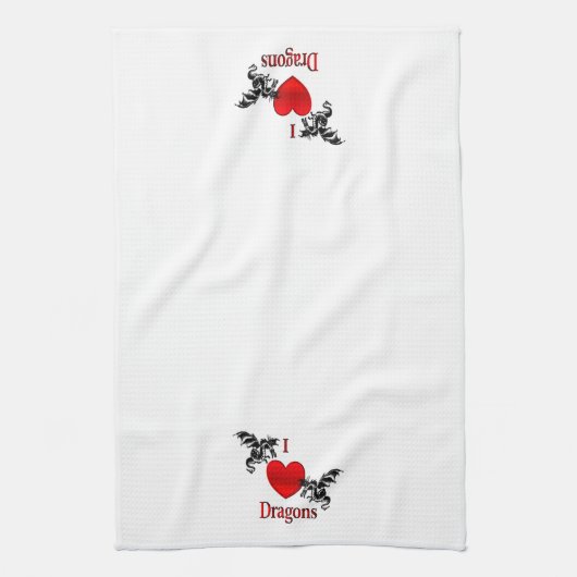 I Heart Dragons Theedoek (Verticaal)