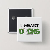 I Heart Ducks Vierkante Button 5,1 Cm (Voorkant /achterkant)