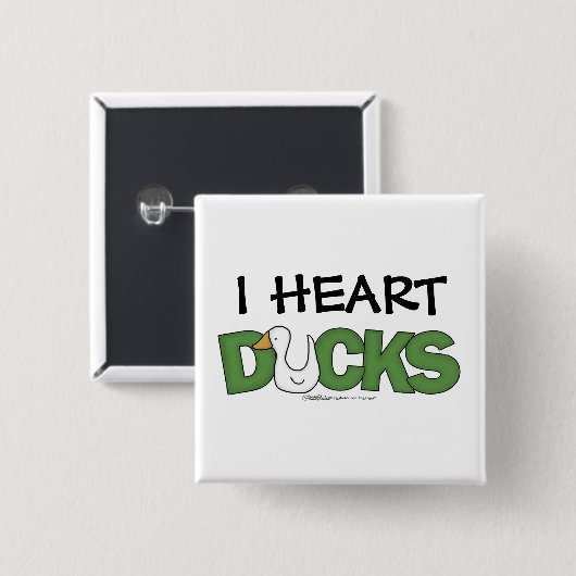 I Heart Ducks Vierkante Button 5,1 Cm (Voorkant /achterkant)