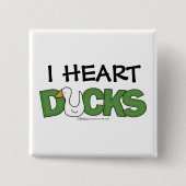 I Heart Ducks Vierkante Button 5,1 Cm (Voorkant)