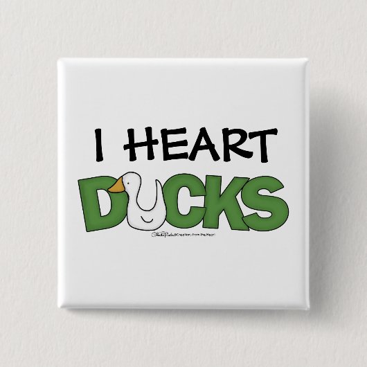I Heart Ducks Vierkante Button 5,1 Cm (Voorkant)