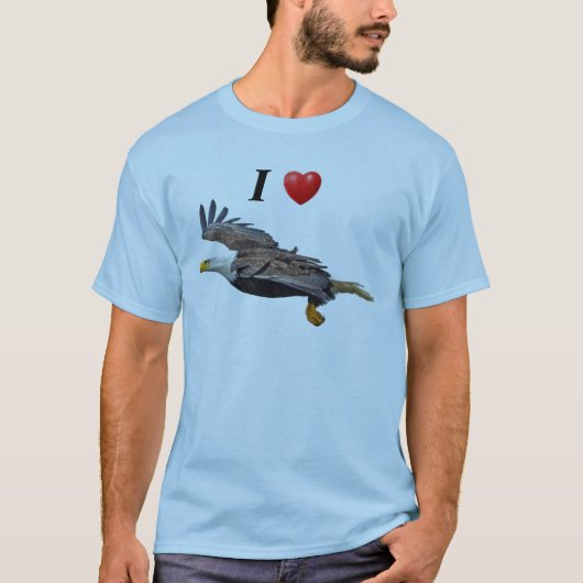 I Heart Eagles Flying Bald Eagle Shirt (Voorkant)