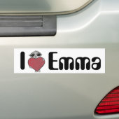 I Heart Emma Alien Bumpersticker (Op auto)