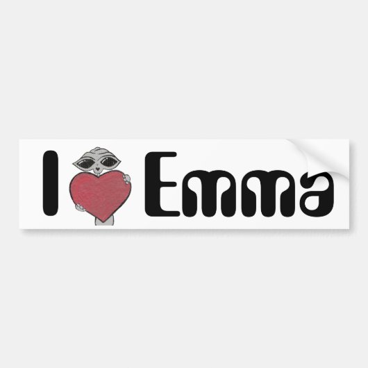 I Heart Emma Alien Bumpersticker (Voorkant)