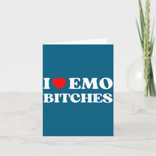 I Heart Emo Es Funny Quote Red Heart Emo Girl Styl Kaart (Voorkant)