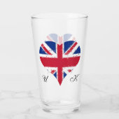 I Heart Engeland UK Britse vlaggen pint Glas (Achterkant)