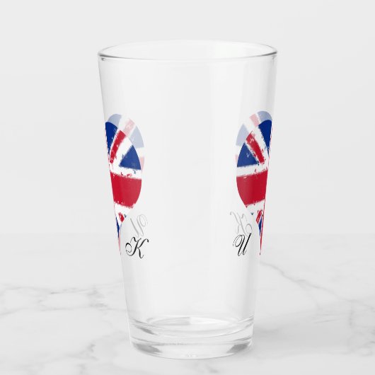 I Heart Engeland UK Britse vlaggen pint Glas (Rechts)