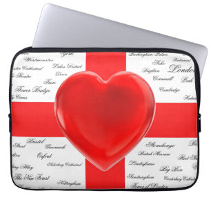 I Heart England Vlag van St. George Patriotic Laptop Sleeve