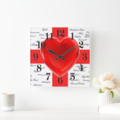 I Heart England Vlag van St. George Patriotic Vierkante Klok (Huis)