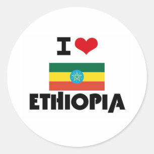 I HEART ETHIOPIA RONDE STICKER