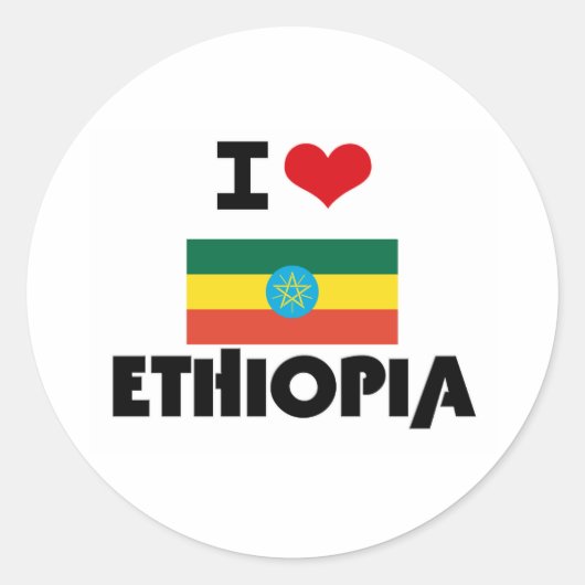 I HEART ETHIOPIA RONDE STICKER (Voorkant)