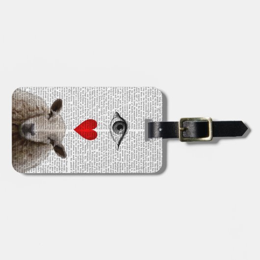 I Heart Ewe Bagagelabel (Voorkant horizontaal)