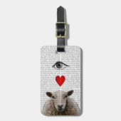 I Heart Ewe Bagagelabel (Voorkant verticaal)