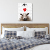 I Heart Ewe Canvas Afdruk (Insitu (Slaapkamer))
