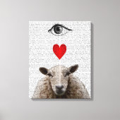 I Heart Ewe Canvas Afdruk (Voorkant)