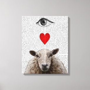 I Heart Ewe Canvas Afdruk
