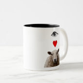 I Heart Ewe Tweekleurige Koffiemok (Voorkant rechts)