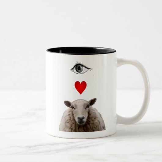 I Heart Ewe Tweekleurige Koffiemok (Rechts)