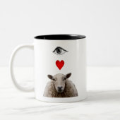 I Heart Ewe Tweekleurige Koffiemok (Links)