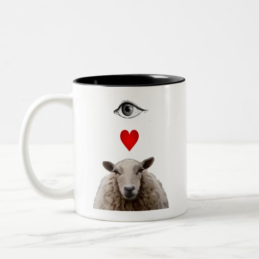 I Heart Ewe Tweekleurige Koffiemok (Links)