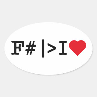 I Heart F# ovale sticker