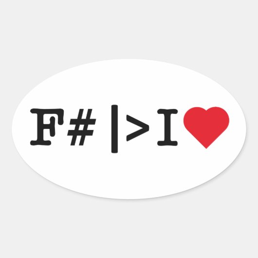 I Heart F# ovale sticker (Voorkant)