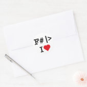 I Heart F# ronde sticker (Envelop)