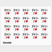 I Heart F# vierkante sticker (Vel)