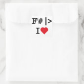 I Heart F# vierkante sticker (Tas)