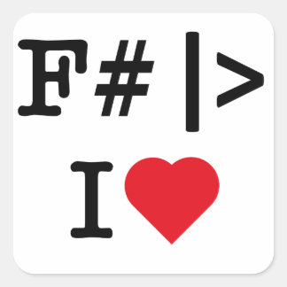 I Heart F# vierkante sticker