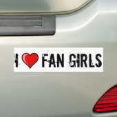 I Heart Fan Girls Bumpersticker (Op auto)
