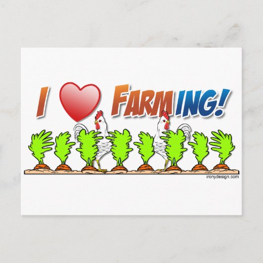 I Heart Farming Briefkaart (Voorkant)