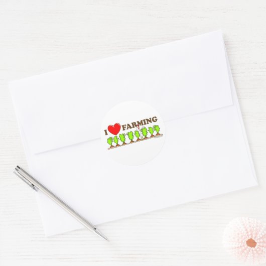 I Heart Farming Ronde Sticker (Envelop)