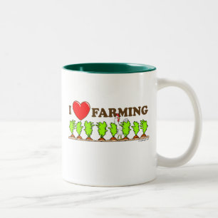 I Heart Farming Tweekleurige Koffiemok