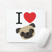 I Heart Fawn Pugs Muismat (Met muis)