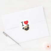 I Heart Fawn Pugs Ronde Sticker (Envelop)