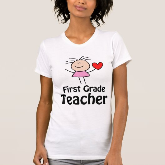 I Heart First Grade Teacher T-shirt (Voorkant)