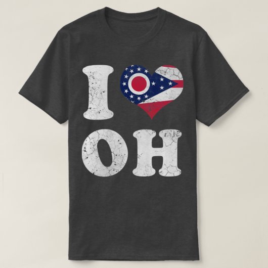 I Heart Flag van Ohio T-shirt (Design voorkant)