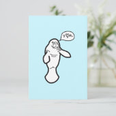 I Heart Florida Manatee Wenskaart Bedankkaart (Staand voorkant)