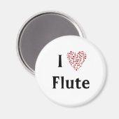 I Heart Flute - Music Instrument Magneet (Voorkant / Achterkant)