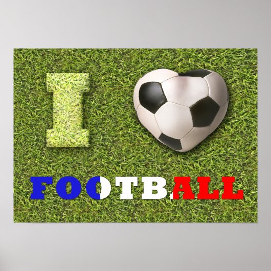 I Heart Football Frankrijk - Poster (Voorkant)