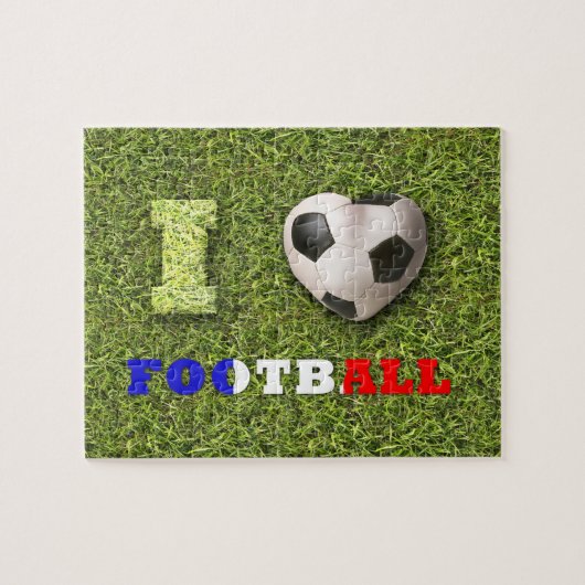 I Heart Football Soccer Frankrijk Legpuzzel (Horizontaal)