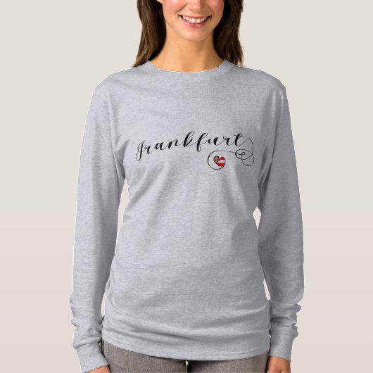 I Heart Frankfurt am Main, Hessen, Duitsland T-shirt (Voorkant)