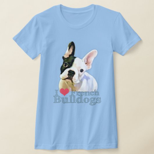I Heart French Bulldogs T-shirt (Laagn)